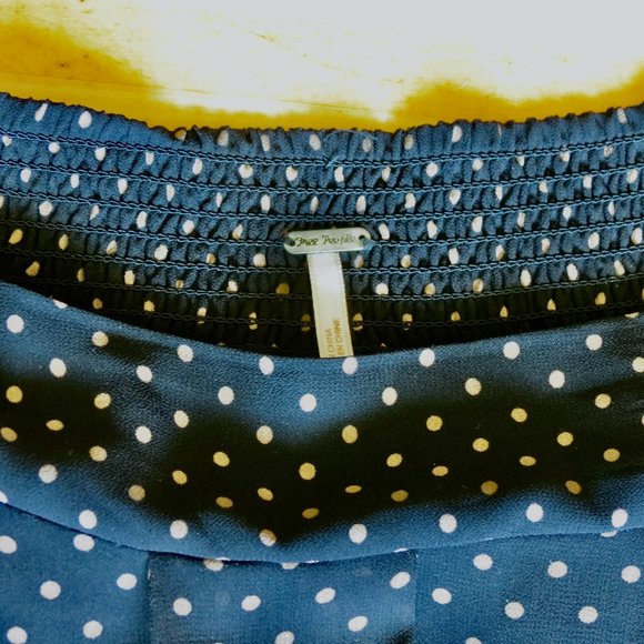 FREE PEOPLE navy polka dot maxi skirt S - Picture 2 of 2